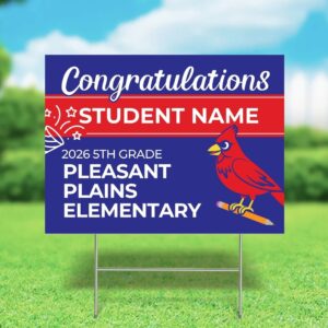 Pleasant Plains 2026 5th Grade Yard Sign (Customizable)
