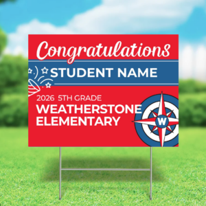 Weatherstone 2026 5th Grade Yard Sign (Customizable)
